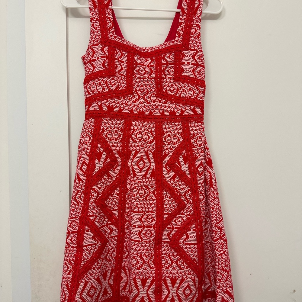 Maeve Red Geometric Kids Dress
